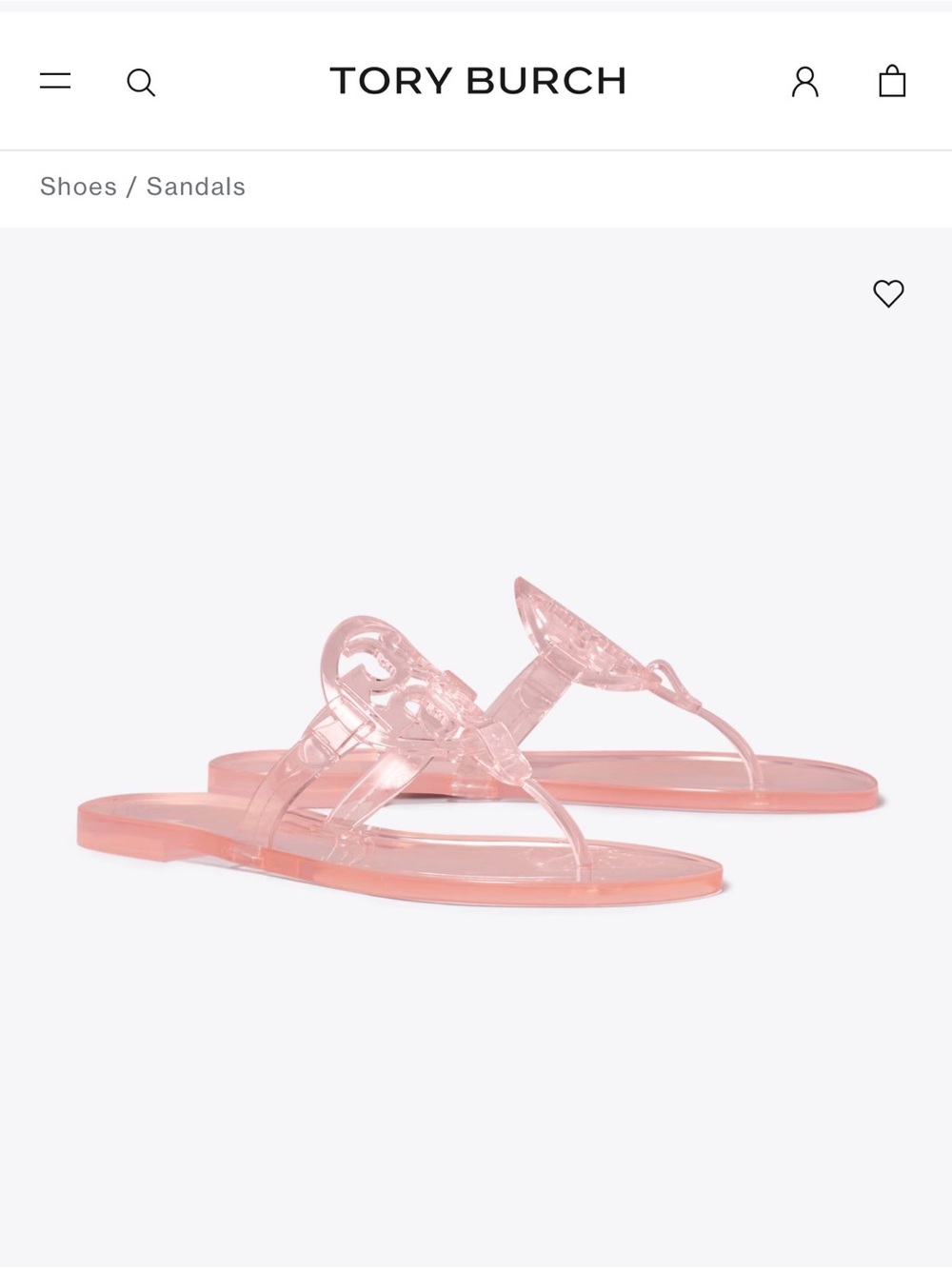 Tory Burch Transparent Pink Jelly Miller Thong Sandals - Picture 1 of 7